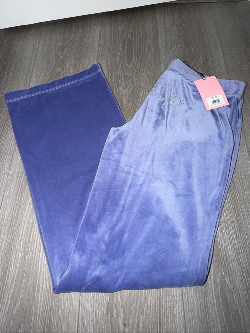 💜Juicy Couture💜PeriwinkleVelour Rhinestone Hoodie & Pants - Picture 9 of 9